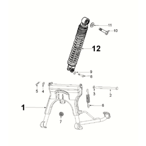 Cavalletto centrale - Ammortizzatore Peugeot Kisbee 4 tempi Euro 5