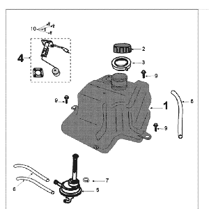 Serbatoio benzina - Pompa benzina arancione Peugeot Kisbee