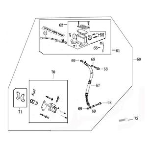 Cilindro del freno - Leva del freno - Tubo del freno - Pinza - Pastiglie freno China Grande Retro