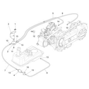 Stazione di rifornimento - Tubi benzina - Filtro benzina Piaggio New Fly 4-takt 2V