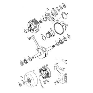 Krukas - koppeling- ontsteking Tomos FLEXER 2001