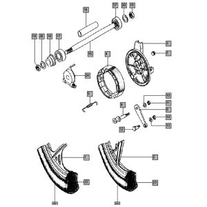 Voorwiel oud Tomos STANDARD (25-45KMH) (K8-L0)