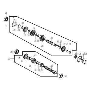 Cambio - Trasmissione - Kymco Active 50 4 tempi rosso-nero