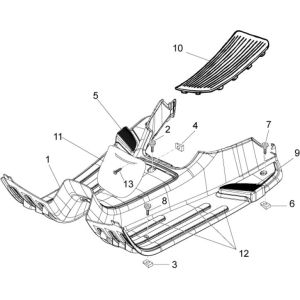 Pedana Vespa LX 50 2 tempi AC nero opaco 79/A