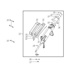 Scarico Kymco Agility 16+ 125 in argento metallizzato opaco