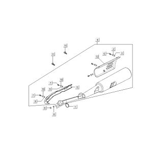 Scarico Kymco Activ 50 4 tempi argento