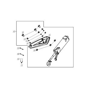 Scarico nero Kymco Carry 4 tempi
