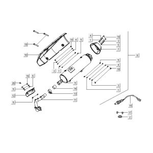 Scarico Kymco Downtown 300i grigio scuro