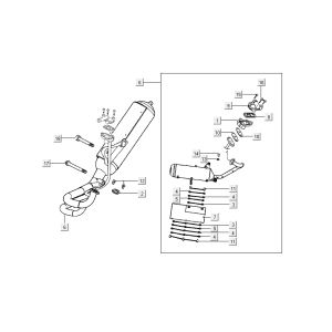 Scarico Kymco Grand Dink 2 tempi antracite