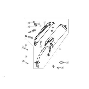 Scarico Kymco Sento 50 4 tempi rosso