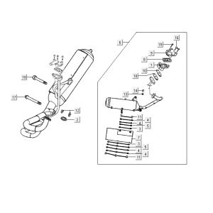 Scarico Kymco Vitality 50 2 tempi AC argento perlato