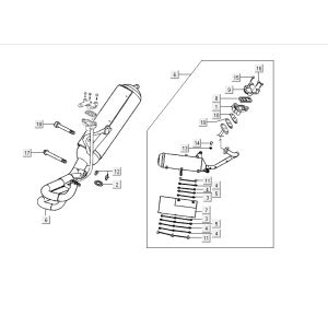 Scarico Kymco Yup 50 2 tempi AC nero lucido