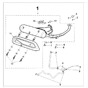 Scarico blu Peugeot New Vivacity 4 tempi