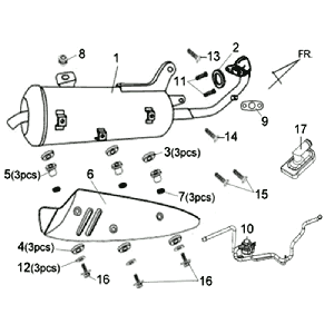 Ferro di scarico Sym Fiddle II (BK-7C) grigio