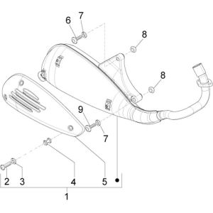 Scarico Vespa LX 50 4 tempi 2V AC 25km/h