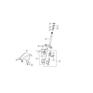 Forcella anteriore - Cuffia - Parafango anteriore Kymco Super9 50 2 tempi AC nuovo modello rosso