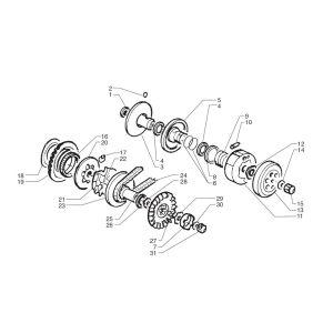 Variatore - Cinghia trapezoidale - Frizione Yamaha Jog-R 50 2 tempi LC