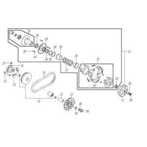 Variatore - Cinghia trapezoidale - Frizione Kymco Agility 16+ 125 Argento metallizzato opaco