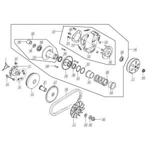 Variatore - cinghia trapezoidale - Frizione Kymco Agility 16'+ 50i 4 tempi Euro 4 grigio opaco