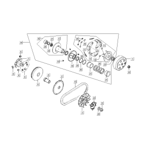 Variatore - cinghia trapezoidale - frizione Kymco Agility Delivery 4 tempi Euro 4 bianco