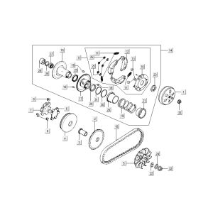 Variatore - cinghia trapezoidale - frizione Kymco New Dink 4 tempi nero metallizzato