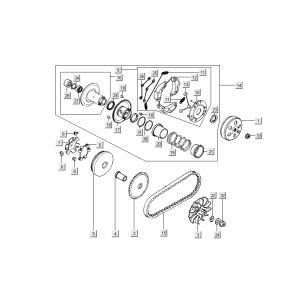 Variatore - cinghia trapezoidale - frizione Kymco People S 50 4 tempi bianco