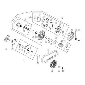 Variatore - cinghia trapezoidale - frizione Kymco Xciting 400i nero opaco
