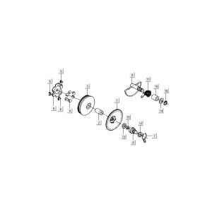 Variatore - Asse Kickstarter Kymco DJ 2 tempi argento