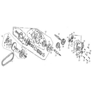 Variatore - Cinghia trapezoidale - Frizione - Killerbee Custom 125 denti