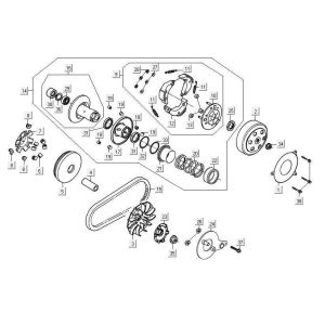 Variatore - Cinghia trapezoidale - Frizione Kymco Maxxer 90 Black