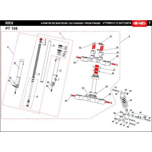 Forcella anteriore - Cuffia - Ammortizzatore Rieju RRX arancione 2008 2 tempi
