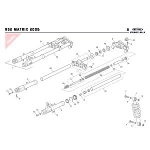 Forcella anteriore - Cuffia - Ammortizzatore Rieju Rs2 blu 2006 2 tempi