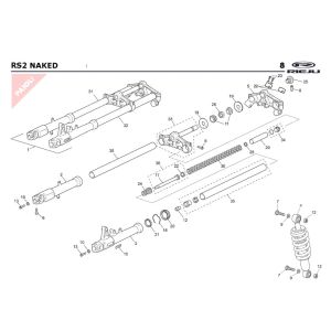 Forcella anteriore - Cuffia - Ammortizzatore Rieju Rs2 Naked blue 2009 2 tempi