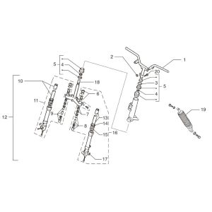 Forcella anteriore - Cuffia - Volante - Ammortizzatore Beta Ark-k 50 2 tempi AC silver 2006