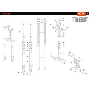 Forcella anteriore - Cuffia - Ammortizzatore Rieju MRT SM nero 2010 2 tempi