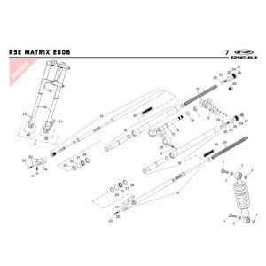 Forcella anteriore - Cuffia - Ammortizzatore Rieju Rs2 blu 2006 2 tempi
