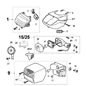 Faro anteriore - Luce posteriore - Indicatori Peugeot Fox Deluxe nero