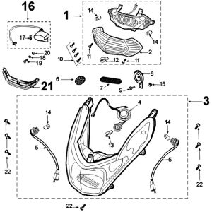 Faro anteriore - Fanale posteriore - Indicatori Peugeot Kisbee originali Euro 4
