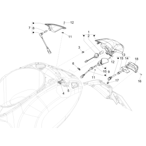 Luce posteriore - Indicatori posteriori Vespa Sprint 50 4 tempi IGET 3V Euro 4