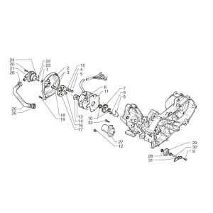 Accensione - Statore - Volano - Motorino di avviamento - Pompa acqua Yamaha Aerox 50 2 tempi LC
