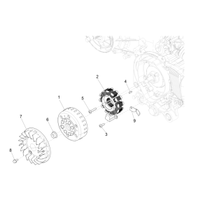 Accensione - Statore - Volano Piaggo Zip 50 4 tempi IGET 3V Euro 4