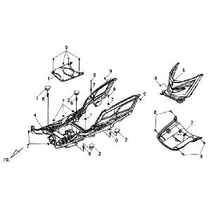 Copertura telaio pedana Sym Jet 4 (R086) rossa