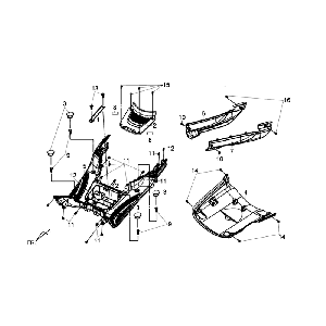 Copertura telaio pedana Sym Fiddle III (WH006) bianca