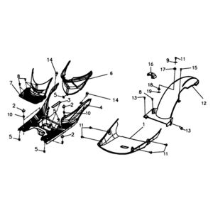 Copertura del telaio della pedana Sym Symphony ST (BK-7C) nero chiaro