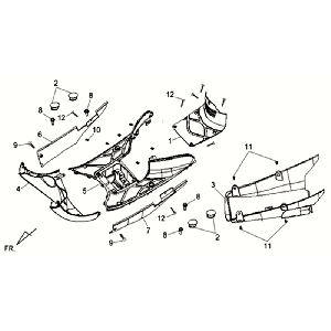 Pedana - Underspoiler Sym Allo GT (BK007U S882U) nero argento