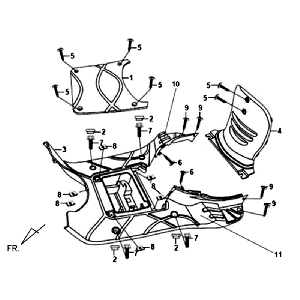 Pedana - Underspoiler Sym Fiddle II (BK-7C) grigio ferro