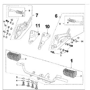 Poggiapiedi Peugeot Tweet beige antico