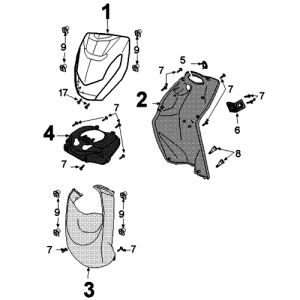 Copertina anteriore - Paragambe Peugeot Kisbee ribes nero originale Euro 4