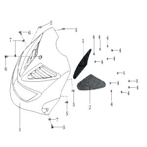 Coperchio anteriore generico Cracker 50 2 tempi bianco 2009