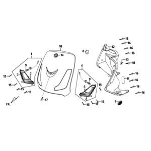 Voorkap - beenschild - knipperlichten voorzijde Sym Fiddle II Groen (GN-8281S)